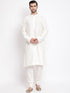 Vastramay Men's Cream Viscose Rayon Kurta Pyjama Set